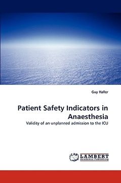 portada patient safety indicators in anaesthesia (en Inglés)