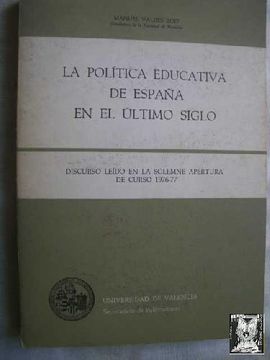 portada Politica Educativa de España en el Ultimo Siglo la
