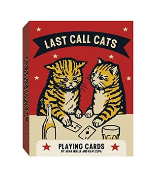 portada Chronicle Books Last Call Cats Playing Cards , Blue (in English)
