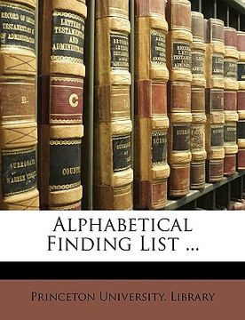 portada alphabetical finding list ... (en Inglés)