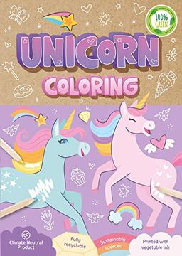 portada Unicorn Coloring: A Fully Recyclable Coloring Book (en Inglés)