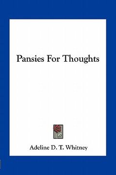 portada pansies for thoughts (en Inglés)