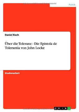 portada Über die Toleranz - Die Epistola de Tolerantia von John Locke (German Edition)