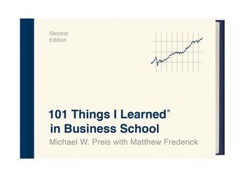 portada 101 Things i Learned in Business School (en Inglés)