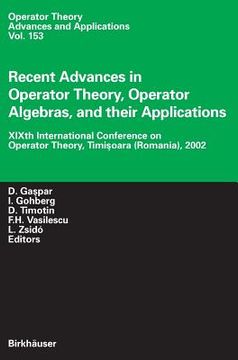 portada recent advances in operator theory, operator algebras, and their applications (in English)