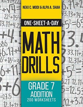 portada One-Sheet-A-Day Math Drills: Grade 7 Addition - 200 Worksheets (Book 21 of 24)