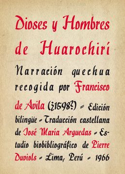 portada Dioses y hombres de Huarochirí. Narración quechua