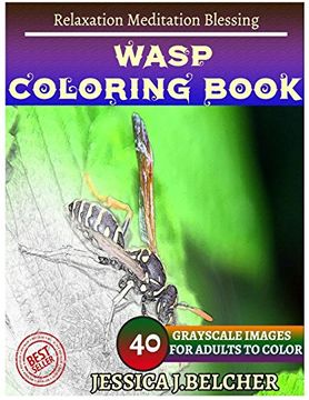 portada WASP Coloring Books: For Adults and Teens  Stress Relief Coloring Book: Sketch Coloringbook  40 Grayscale Images