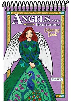 portada Jim Shore Angels and Inspirations Coloring Book (Design Originals) 32 Folk art Inspired Designs With Faith-Based Quotes - Pocket-Size and Spiral-Bound With Perforated Pages and a Lay-Flat Edge 