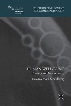 portada Human Well-Being: Concept and Measurement (en Inglés)