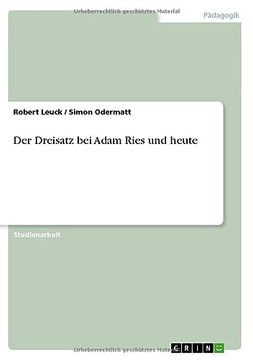 portada Der Dreisatz bei Adam Ries und Heute (en Alemán)