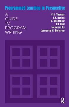 portada Programmed Learning in Perspective: A Guide to Program Writing (en Inglés)