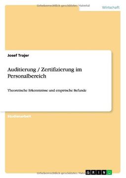 portada Auditierung / Zertifizierung im Personalbereich (German Edition)