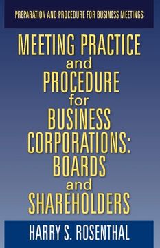 portada Meeting Practice and Procedure for Business Corporations: Boards and Shareholders (en Inglés)