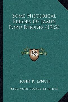 portada some historical errors of james ford rhodes (1922)