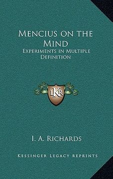 portada mencius on the mind: experiments in multiple definition (en Inglés)