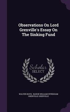 portada Observations On Lord Grenville's Essay On The Sinking Fund