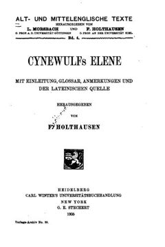 portada Cynewulfs Elene, mit Einleitung, Glossar, Anmerkungen und der Lateinischen Quelle 