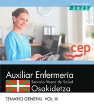 portada Auxiliar Enfermeria. Servicio Vasco de Salud-Osakidetza. (in Spanish)