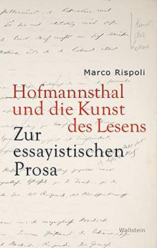 portada Hofmannsthal und die Kunst des Lesens (en Alemán)