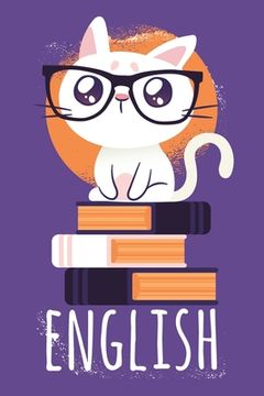 portada Grand Fantasy Designs: Schule Englisch Katze mit Brille auf Bücher für English Unterricht - Tagesplaner 15,24 x 22,86 (en Alemán)