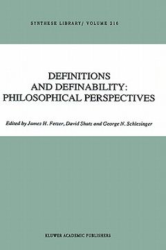 portada definitions and definability: philosophical perspectives (en Inglés)