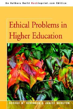 portada ethical problems in higher education (in English)