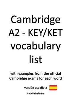 portada Cambridge A2 - KEY/KET vocabulary list (versión española) (in English)