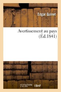 portada Avertissement Au Pays (Littérature)