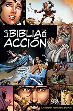 portada La Biblia en Acción: The Action Bible Spanish Edition (Action Bible Series)