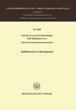 portada Zeitökonomie Im Management (en Alemán)