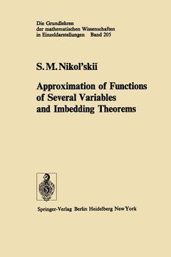 portada approximation of functions of several variables and imbedding theorems