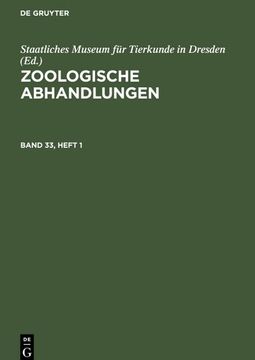 portada Zoologische Abhandlungen. Band 33, Heft 1 (en Alemán)