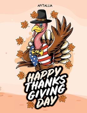 portada Happy Thanksgiving Day: Funny Turkey Coloring Book for Kids (en Inglés)