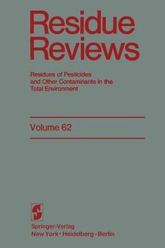 portada Residue Reviews: Residues of Pesticides and Other Contaminants in the Total Environment (en Inglés)