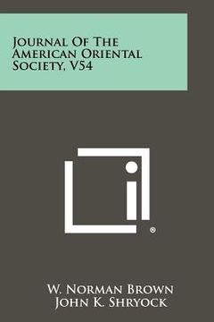 portada journal of the american oriental society, v54 (en Inglés)