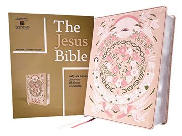 portada The Jesus Bible Artist Edition, Esv, Leathersoft, Peach Floral (en Inglés)