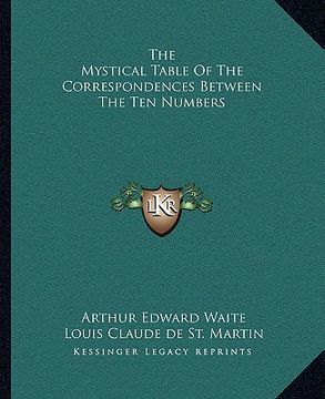 portada the mystical table of the correspondences between the ten numbers (en Inglés)