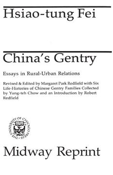 portada China's Gentry: Essays on Rural-Urban Relations (Midway Reprint) 