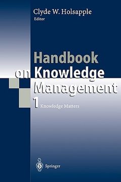 portada handbook on knowledge management 1: knowledge matters (en Inglés)