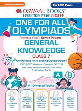 portada Oswaal One For All Olympiad Previous Years' Solved Papers, Class-7 General Knowledge Book (For 2023 Exam) (en Inglés)