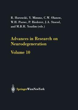 portada advances in research on neurodegeneration (en Inglés)