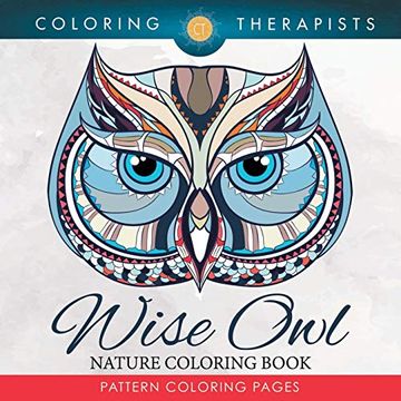 portada Wise owl Nature Coloring Book: Pattern Coloring Pages (en Inglés)