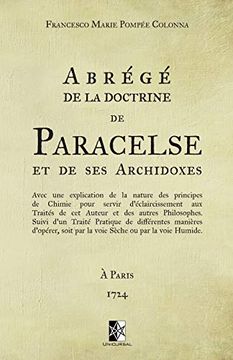 portada Abrégé de la Doctrine de Paracelse et de ses Archidoxes: (Ed. 1724) (en Francés)