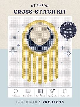 portada Chronicle Books Mindful Crafts: Celestial Cross-Stitch kit
