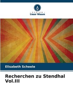 portada Recherchen zu Stendhal Vol.III (en Alemán)