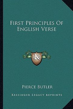 portada first principles of english verse