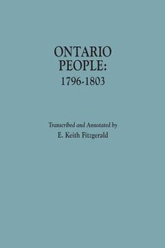 portada Ontario People: 1796-1803 (en Inglés)