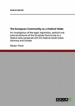 portada the european community as a federal state (en Inglés)