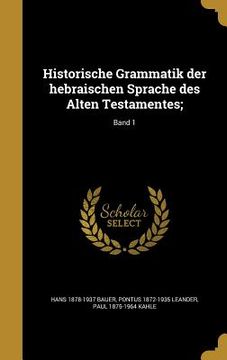 portada Historische Grammatik der hebraischen Sprache des Alten Testamentes;; Band 1 (en Alemán)